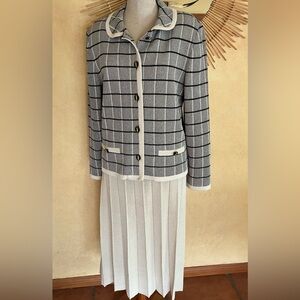 CASTLEBERRY 2 Pc Suit Jacket Skirt Plaid 80’s